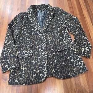 NWT Love Token Kate Boyfriend Blazer Leopard Print LT100-239 Size Large